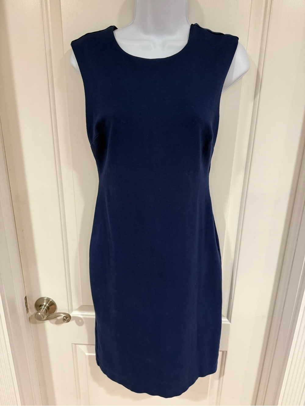 Banana Republic Navy Sleeveless Midi Sheath Dress